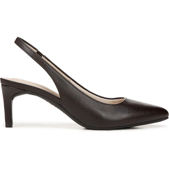 LifeStride Womens Dark Chocolate Polyurethane (PU) Slingback Kitten Heel Pump - Picture 6 of 9